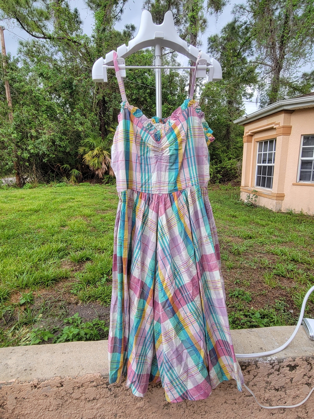 Polo Ralph Lauren Plaid Colorful Dress Women Size 12 100% Cotton